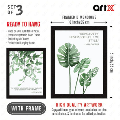 ArtX Paper Motivational Quotes AXD3-110-MOT Wall Frames Inspiring Quotes Set of 3