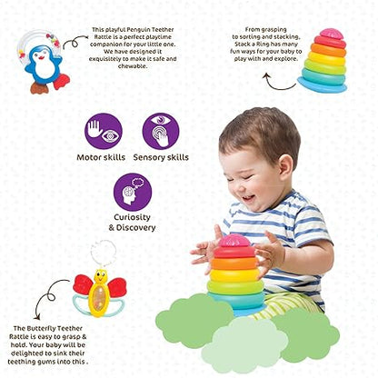 Funskool Plastic Giggles Baby's Gift Set Multicolour Baby Toy Gift Set for New Born