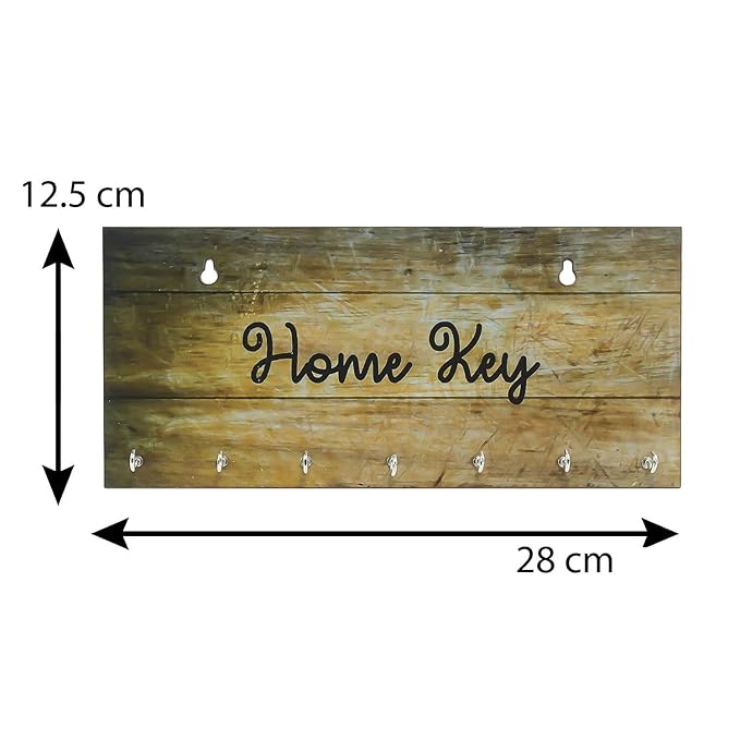 Ecraftindia Home Key Theme Wooden Key Holder With 7 Hooks