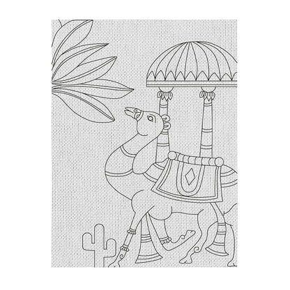Hobby India Self Painting Beautiful Camel Canvas | Pre-designed Canvas Board for Best Gift Adults & Artist