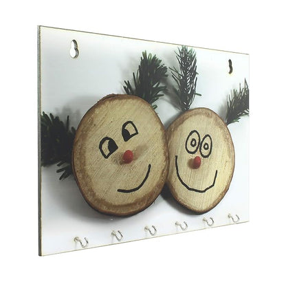 Ecraftindia Smilie Theme Wooden Key Holder With 6 Hooks