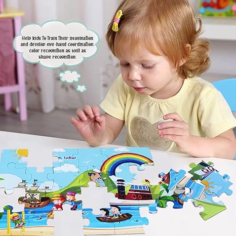 FunBlast Jigsaw Puzzles for Kids Set of 4 Transport Vehicles Jigsaw Puzzle for Kids