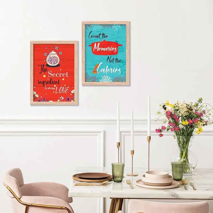 Kotart Count The Memories Motivational Quotes Posters with Frame for Home Decoration Pack of 2