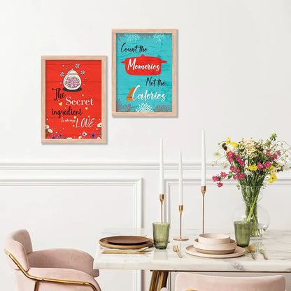 Kotart Count The Memories Motivational Quotes Posters with Frame for Home Decoration Pack of 2