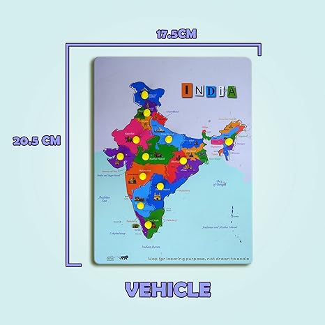 Highroof Map Wooden Puzzle Kids Games Toys For Kids 3+ Jigsaw Puzzles For Adults Educational Toy