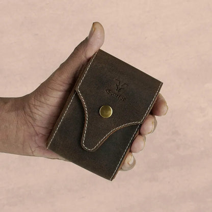 Goatter Leather Material Mens Cigarette & Lighter Cover, Dark Brown 