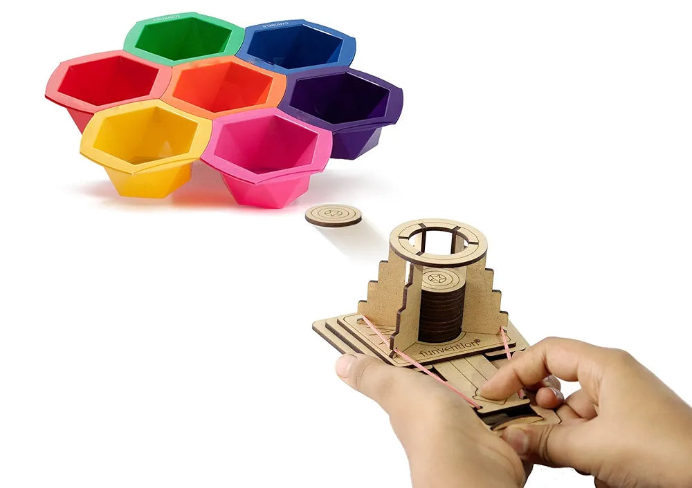 Funvention- for Little Scientist in Every Kid DIY Science Educational Disc Launcher Toy