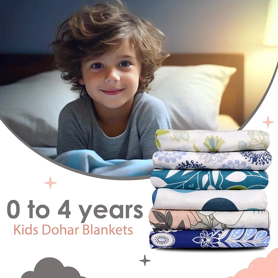 Divine Casa Floret 100% Cotton Single Kids Dohar 120 GSM Soft & Lightweight Throw Blanket Colour Griffin