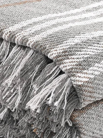 Sashaa World Soft Check Throw Blanket Colour Dark Grey