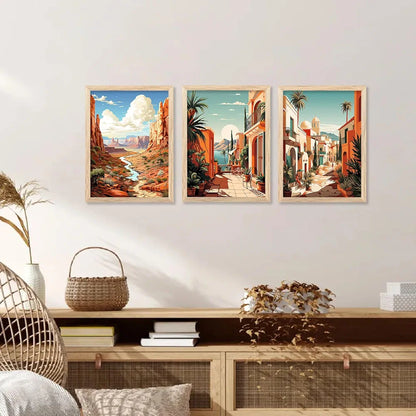 Kotart Travel Theme Digital Painting Travel Inspired Wall Art Prints A