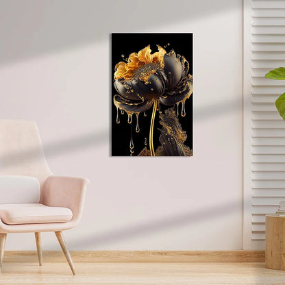 Kotart Modern Art Canvas Paintings for Bedroom Room Living Room Abstract Golden Floral Canvas Painting Style02