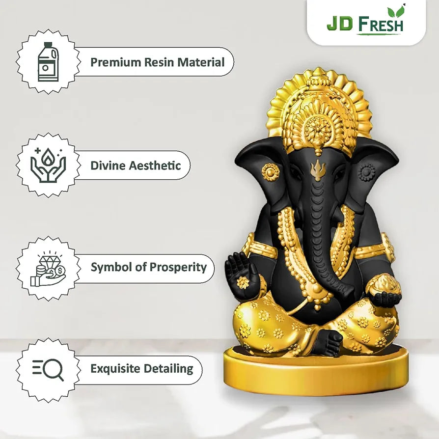 Jd Fresh Resin Ganesh Idol For Home - Orange