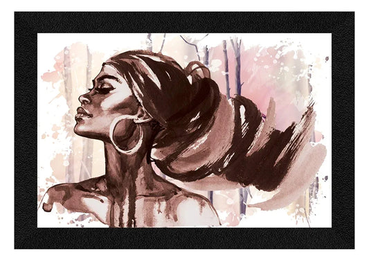 ArtX Modern African Women Wall Art Painting Abstract Synthetic Wood Framed Picture