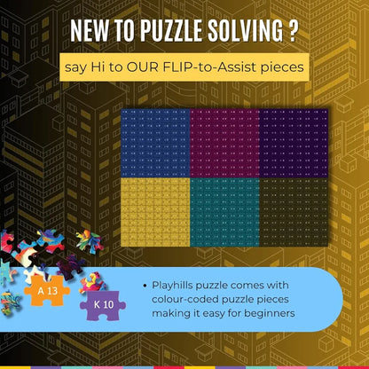 Playhills Skyline Buildings, Manhattan  Global Architecture Wooden Jigsaw Puzzle for Children and Adults 8+ Years| Focus, Mind Relaxation Puzzles Family and Activity Games