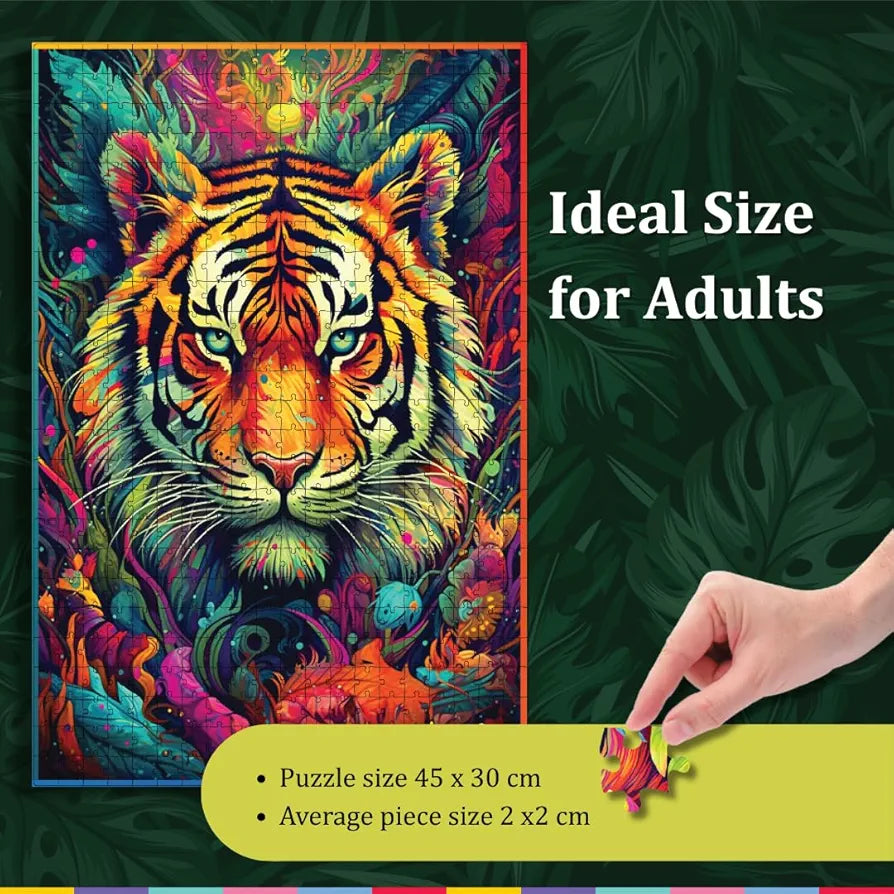 Playhills Spirit Animal The Fearless Tiger 500 Pieces Jigsaw Puzzle for Children and Adults 13+ Years| Perfect Fun for Teenage Party and Family Activity Games