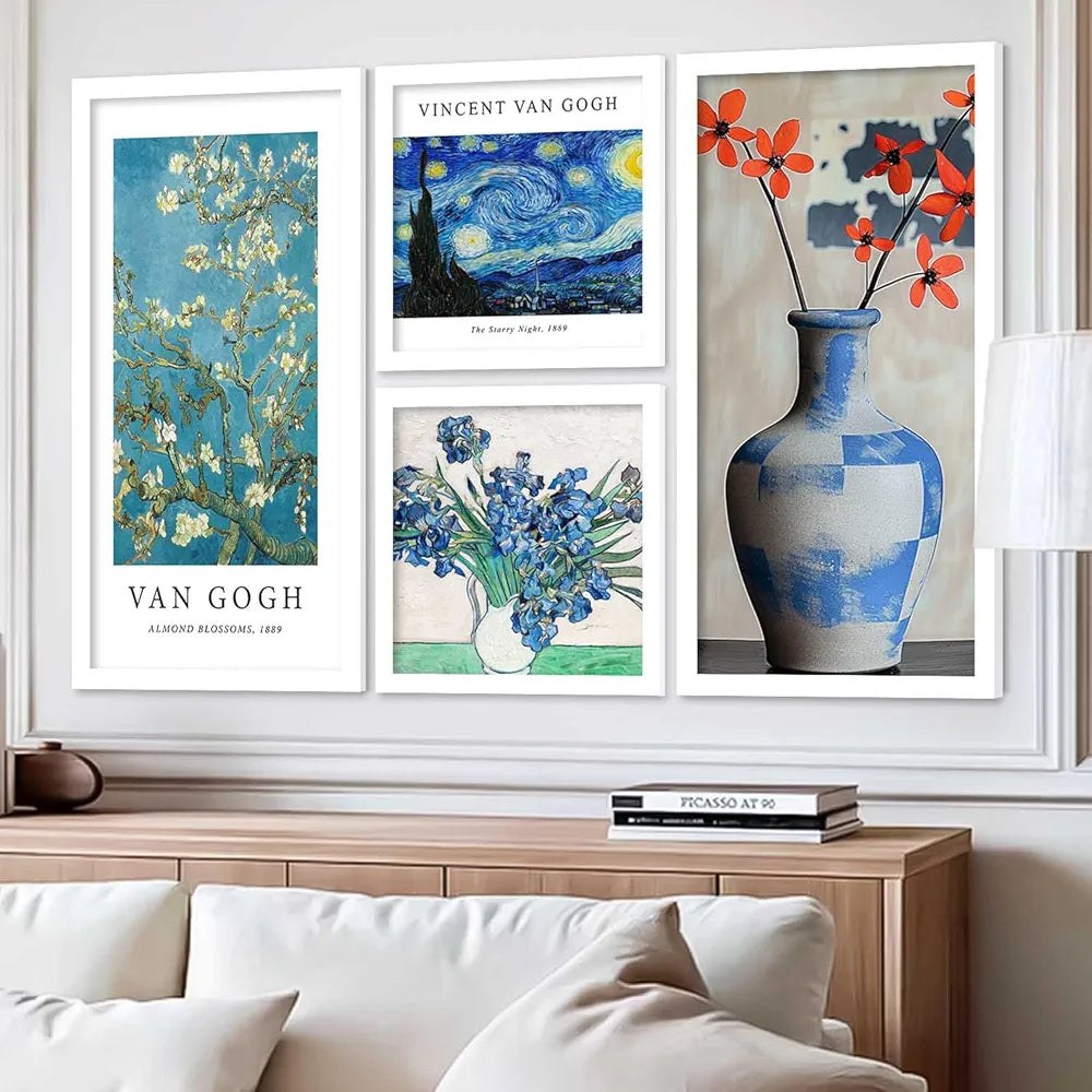 Kotart Decorative Modern Big Size Wall Art Home Dacor Abstract Painting poster With Frame Set of 4 Art1