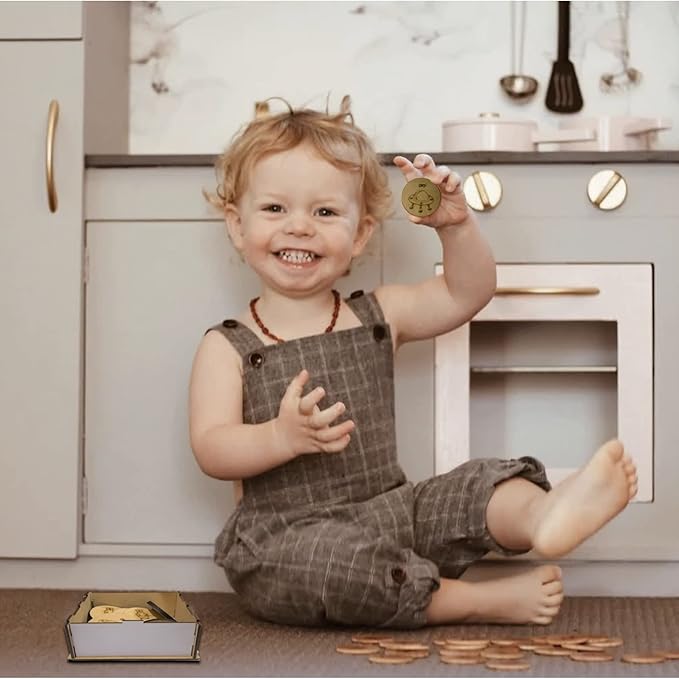 Mini Leaves Wooden Memory Card Space Exploration Puzzle Set With Wooden Box | Pattern, Color Matching Toy in 8 Pairs