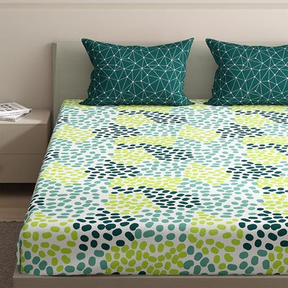 Wakefit Bedsheet for Queen Size Bedsheet for Queen Size Bed 2 Pillow Covers Elastic Fitted