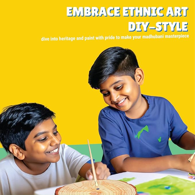 Kalakaram Diy Madhubani Key Hanger Painting Kit | Indian Ethnic Art Form Painting Kit | Cultural Education & Indian History Kit