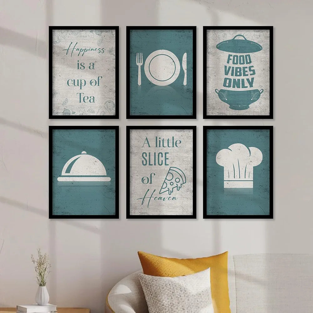 Kotart Wood Happiness Is A Cup Of Tea Restaurant Quotes Posters With Frame For Kitchen