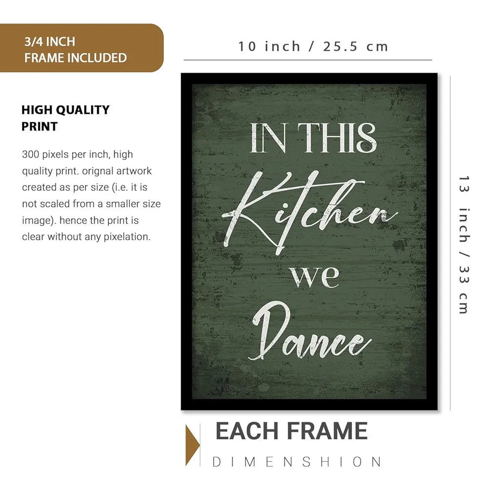 Kotart In This Kitchen Restaurant Quotes Posters with Frame for Kitchen