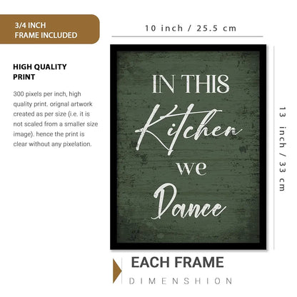 Kotart In This Kitchen Restaurant Quotes Posters with Frame for Kitchen