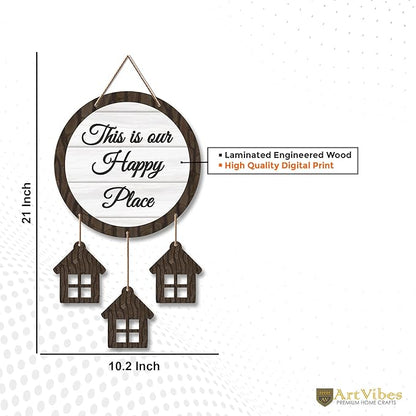 Artvibes Wooden Hanging Decorative Items for Home | Positive Quotes | Mdf Wall Decoration for Living Room | Artworks