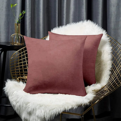 Cloth Fusion Velvet Sofa Cushion Cover Set of 2 Luxurious Cushion Cover Dusty Pink
