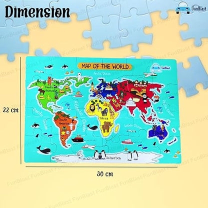 FunBlast World Map Jigsaw Puzzle for Kids Jigsaw Puzzle for Kids