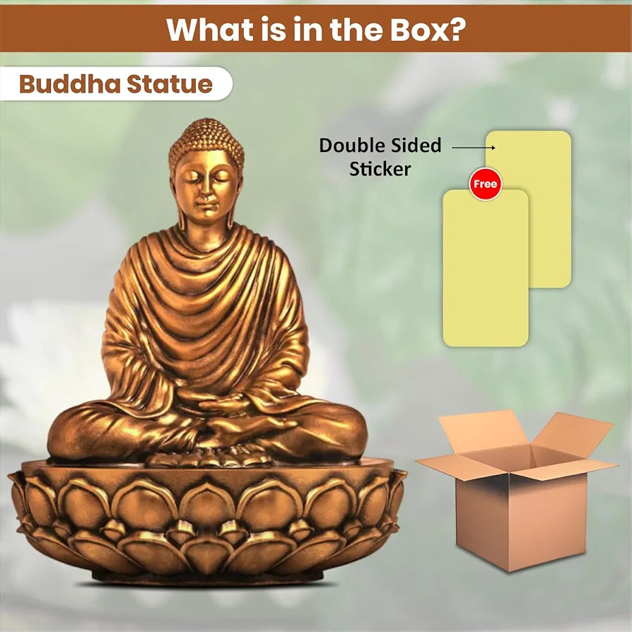 Jd Fresh 6 Inch Gautam Buddha Statue - Gold