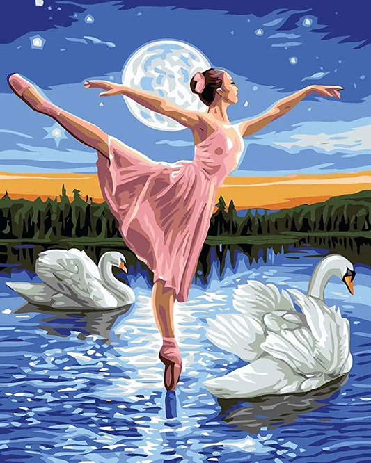 HASTHIP Wood Diy Oil Painting - Paint By Numbers For Kids And Adults Beginners Kits With Brushes .