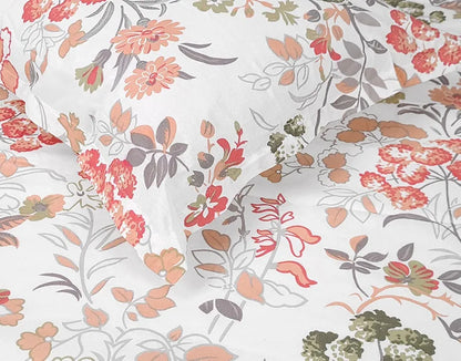 Divine Casa 144 TC 100% Cotton Bedsheet for Single Bed with 1 Pillow Cover Colour Peach Blush