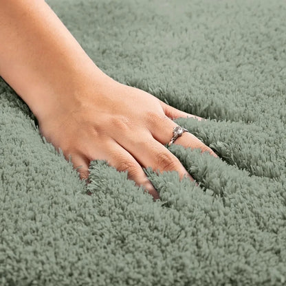 Luxe Home International Bath Mat Super Soft Non Slip Vegas Mats Rectangular Colour Pastel Green