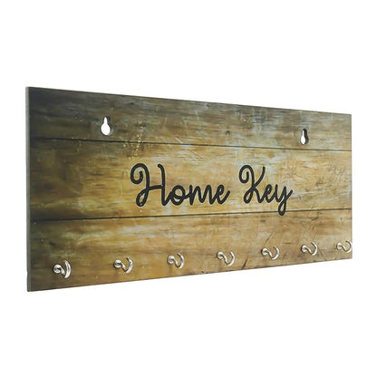 Ecraftindia Home Key Theme Wooden Key Holder With 7 Hooks