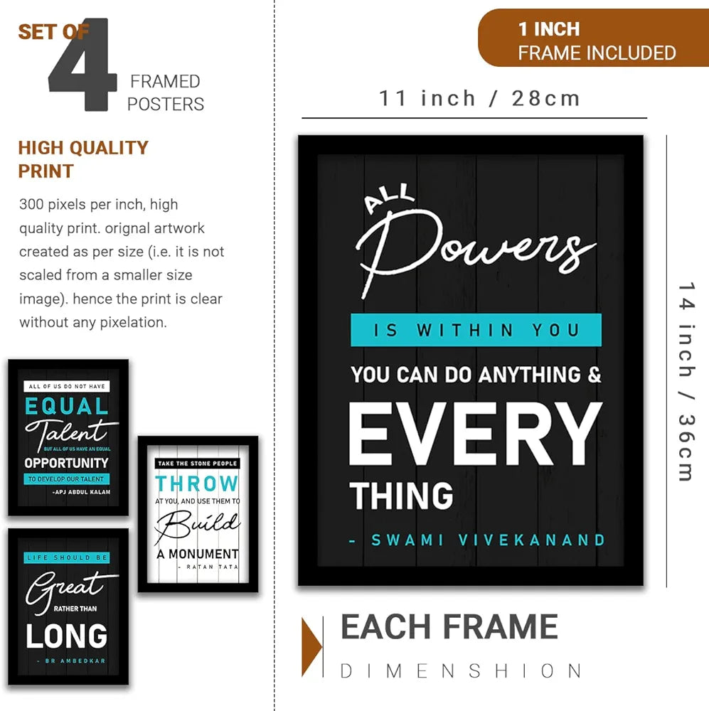 kotart Take the Stone Quotes Framed Posters Inspirational Quotes Posters with Frame for Living Room