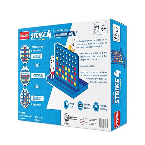 Funskool Games Strike 4 Classic disc Dropping Game 4 in a Row Connect Game Family Games Toys for Kids