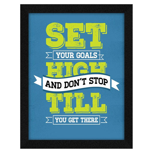 ArtX Paper Motivational Quotes High Goals Wall Frame Art Painting