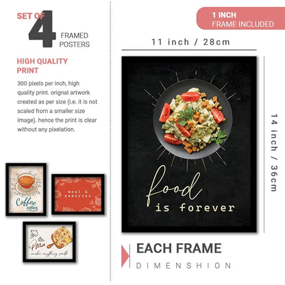 Kotart Paper Food is Favourite Photo Frames For Kitchen And Restaurant Set Of 8 - Design012