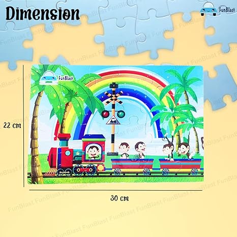 FunBlast Train Engine Jigsaw Puzzle for Kids 24 Pcs Jigsaw Puzzle for Kids Boys Girls (Multicolor)