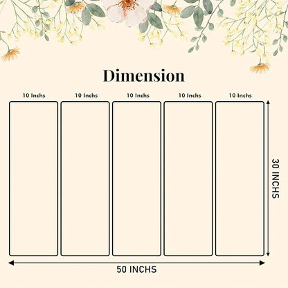 Livin'luxe Cute Kitten Wall Painting Cat & Butterfly Floral Art 5 Panel HD Painting Framed Artwork XL-35433