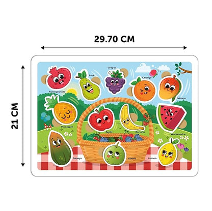 Mini Leaves 2 Wooden Puzzles | Fruits Transport Combo Wooden Puzzle for 3-6 Years | Educational Puzzle Game