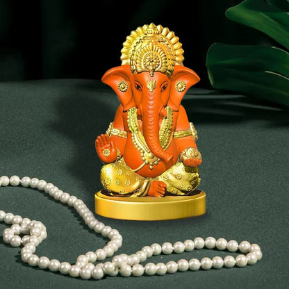 Jd Fresh Resin Ganesh Idol For Home - Orange