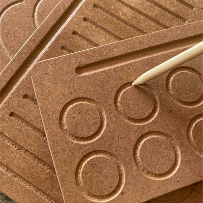 Mini Leaves Wooden Pattern Practicing Tracing Board Set of 4 Double Side Board for Kids | Educational Writing Board for Kids