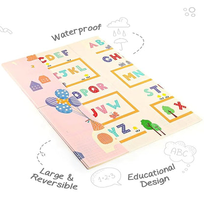 Firstcry Intelliskills Premium Extra Large Reversible Alphabet & Number Play Mat for Babies | Learning & Crawling Foldable Baby Mats for Floor