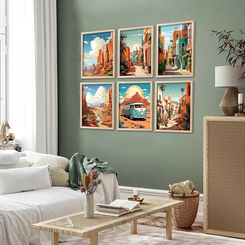 Kotart Travel Theme Digital Painting Travel Inspired Wall Art Prints A