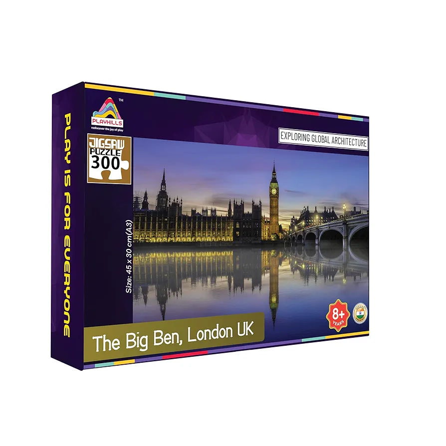 Playhills Big Ben, London  Global Architecture Wooden Jigsaw Puzzle for Children and Adults 8+ Years| Focus, Mind Relaxation Puzzles Family and Activity Games
