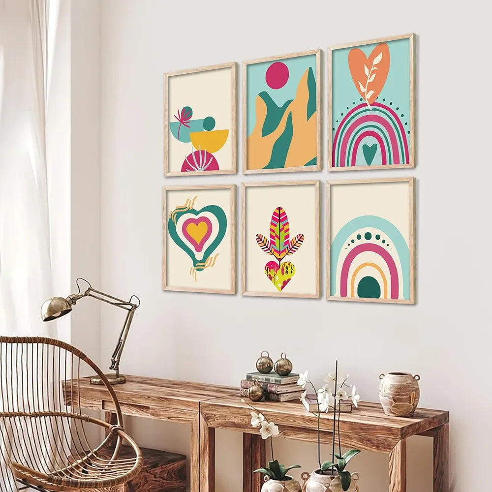 Kotart Premium Digital Madhubani Art Paintings with Frame wall Painting Pack of 6