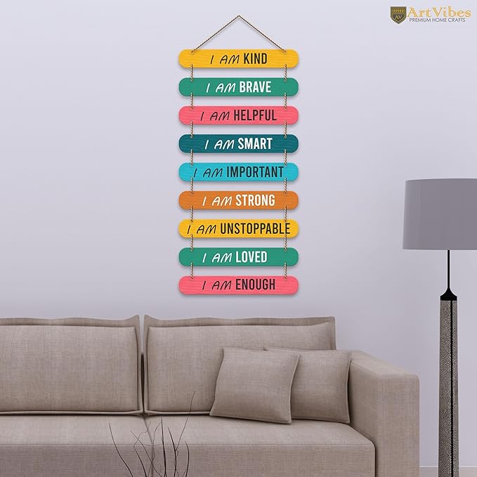 Artvibes Self Motivation Quotes Mdf Wooden Wall Hanging for Home Livingroom Art Items