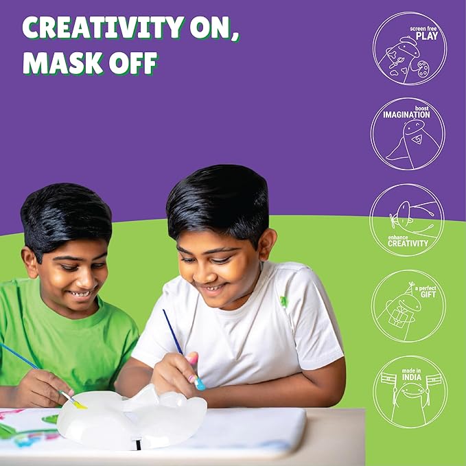 Kalakaram Diy Face Mask Painting Kit | Painting Kit for Kids | Create Your Own Customised Face Masks Using Paints | Diy Kits for Kids