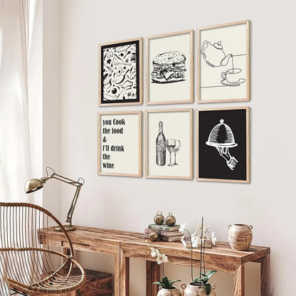 Kotart Restaurant Theme Digital Painting for Kitchen Restaurant Cafe Wall Decoration E